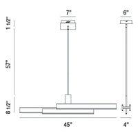 Cameno 45" Integrated LED Linear Chandelier