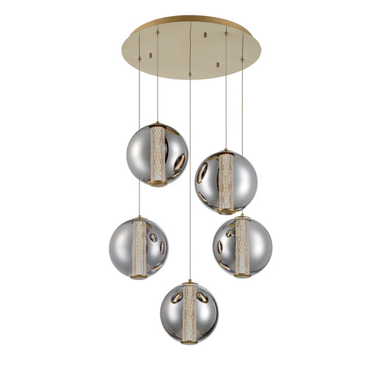 Atomo 5-Light 26" Integrated LED Multi Drop Chandelier
