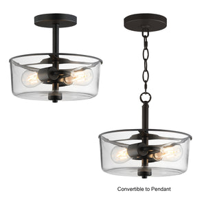 Fuller 2-Light Semi Flush/Pendant Convertible
