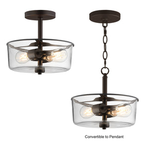 Fuller 2-Light Semi Flush/Pendant Convertible