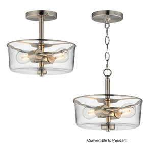 Fuller 2-Light Semi Flush/Pendant Convertible