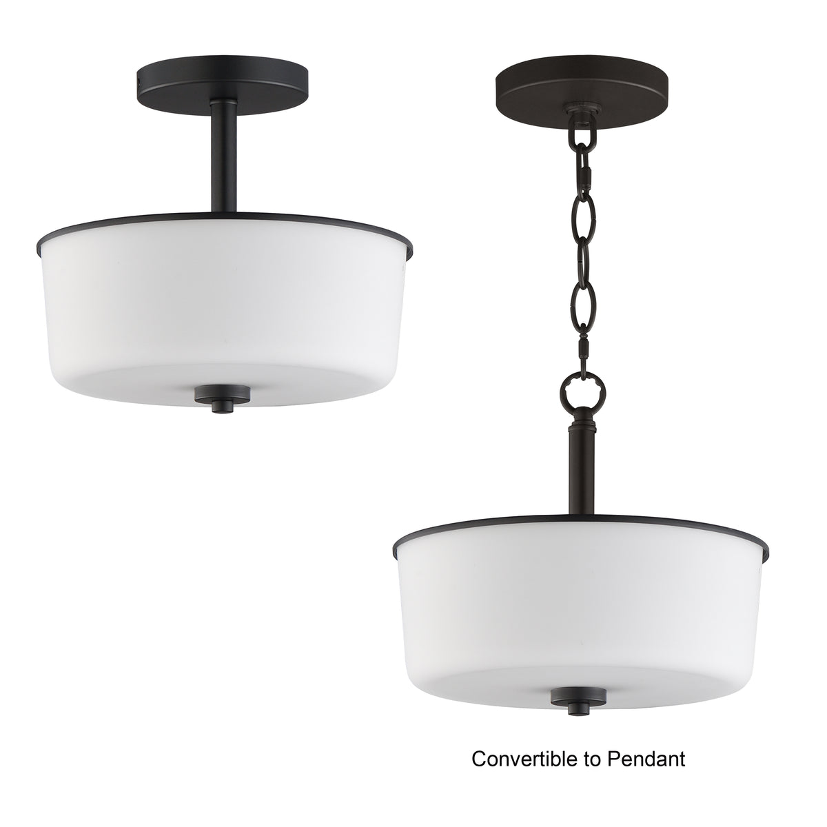 Fuller 2-Light Semi Flush/Pendant Convertible