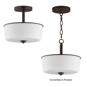 Fuller 2-Light Semi Flush/Pendant Convertible