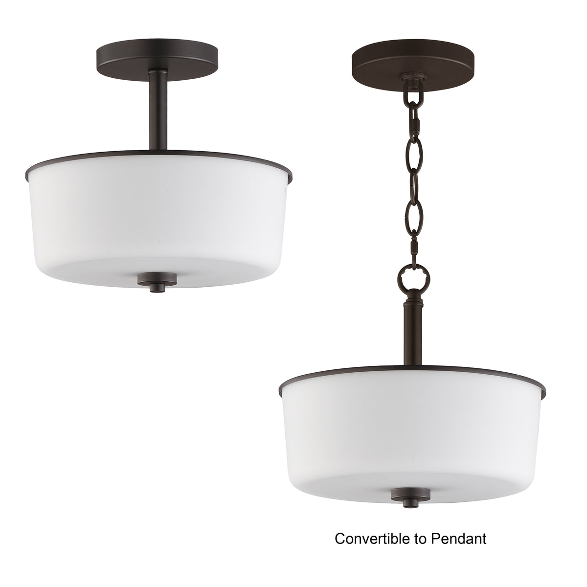 Fuller 2-Light Semi Flush/Pendant Convertible