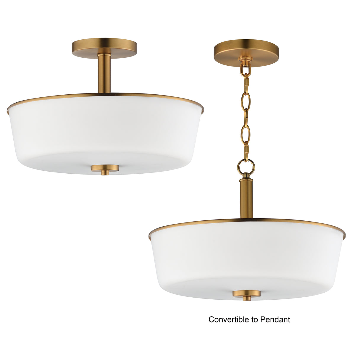 Fuller 3-Light Semi Flush/Pendant Convertible