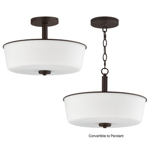 Fuller 3-Light Semi Flush/Pendant Convertible