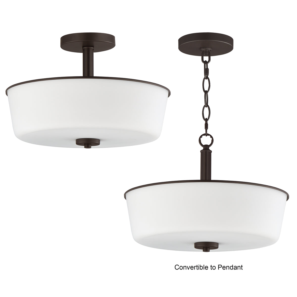 Fuller 3-Light Semi Flush/Pendant Convertible
