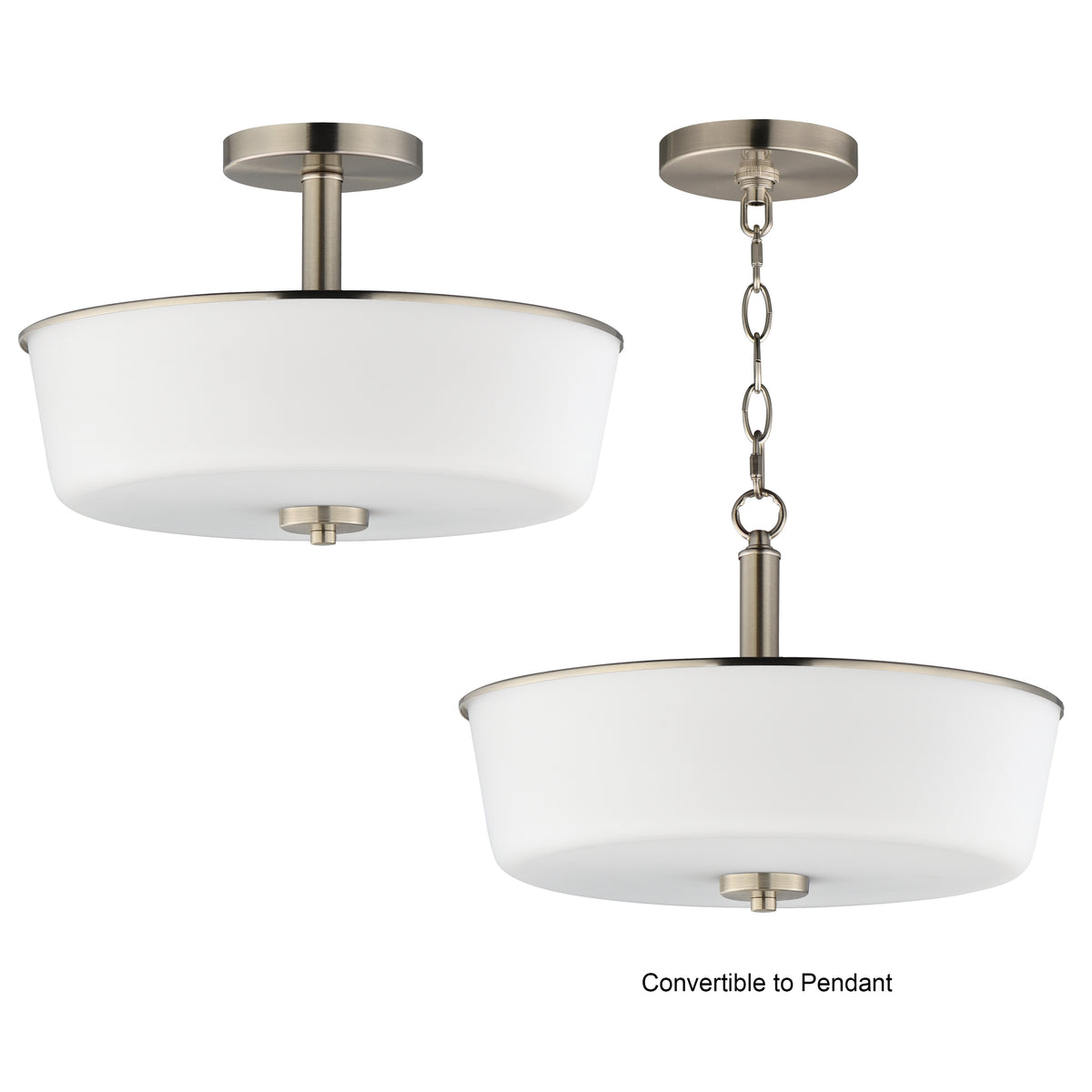 Fuller 3-Light Semi Flush/Pendant Convertible