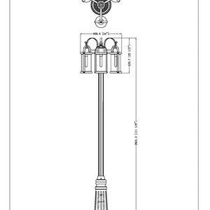 Roundhouse 3 Light Outdoor Post Mounted Fixture