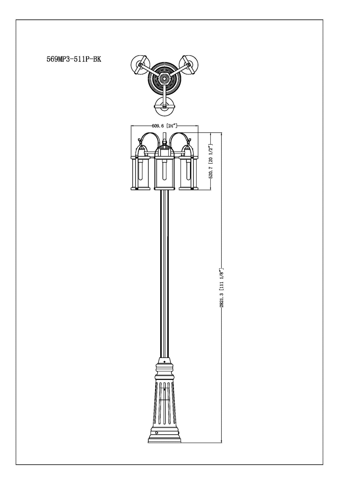 Roundhouse 3 Light Outdoor Post Mounted Fixture