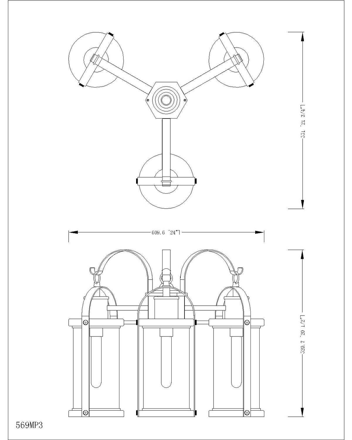 Roundhouse 3 Light Outdoor Post Mounted Fixture