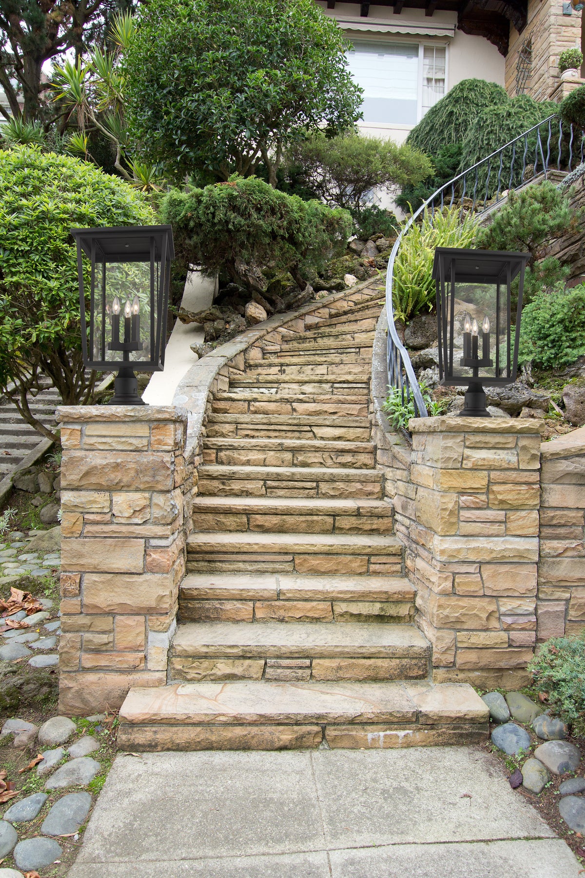 Seoul 3 Light Outdoor Pier Mounted Fixture