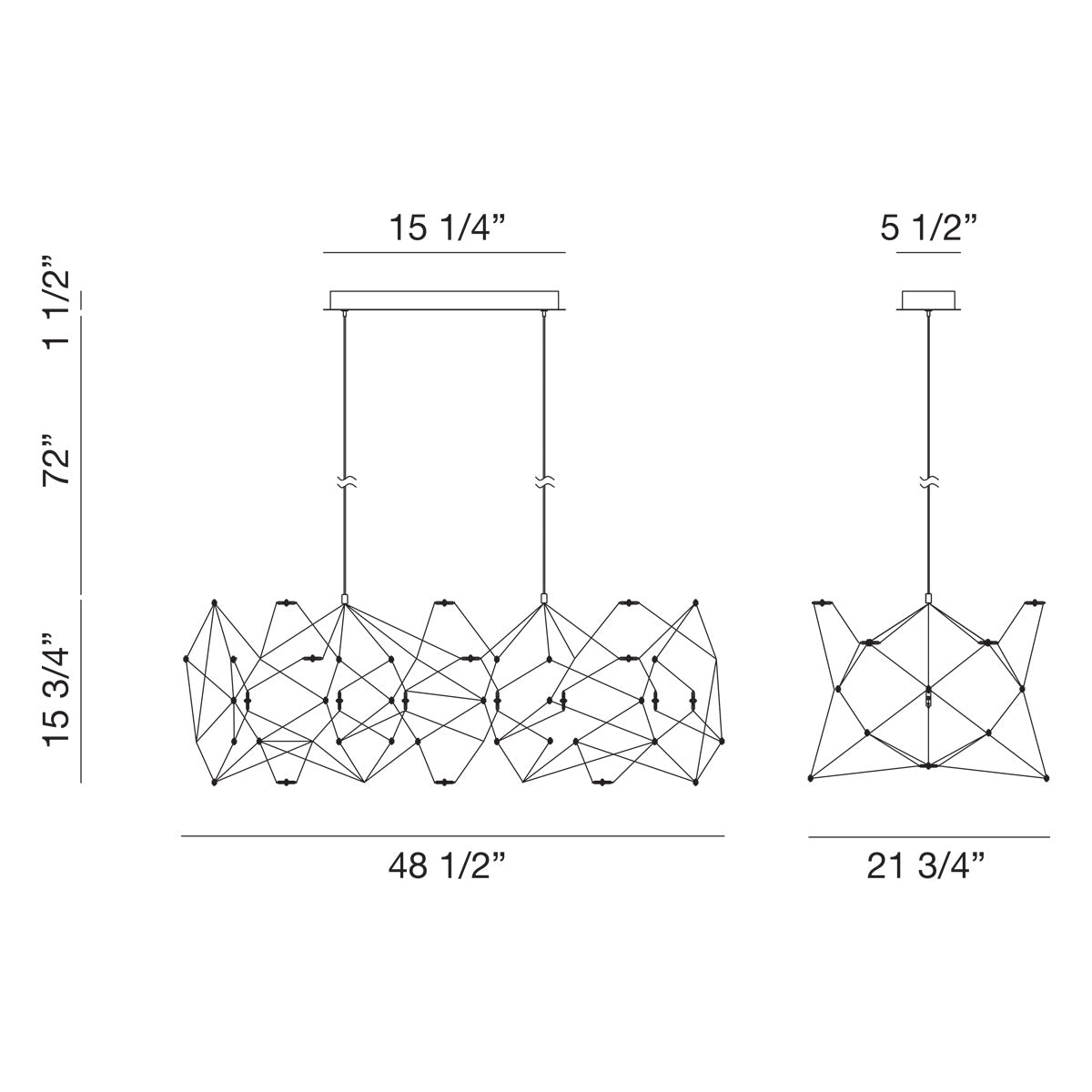 Leonardelli 49" Integrated LED Linear Chandelier