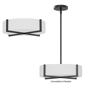 Dexter 15" LED Flush Mount/ Pendant Convertibie