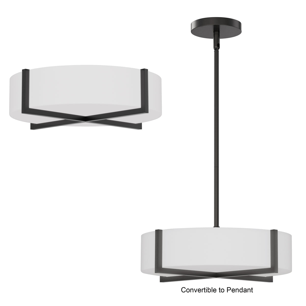 Dexter 15" LED Flush Mount/ Pendant Convertibie