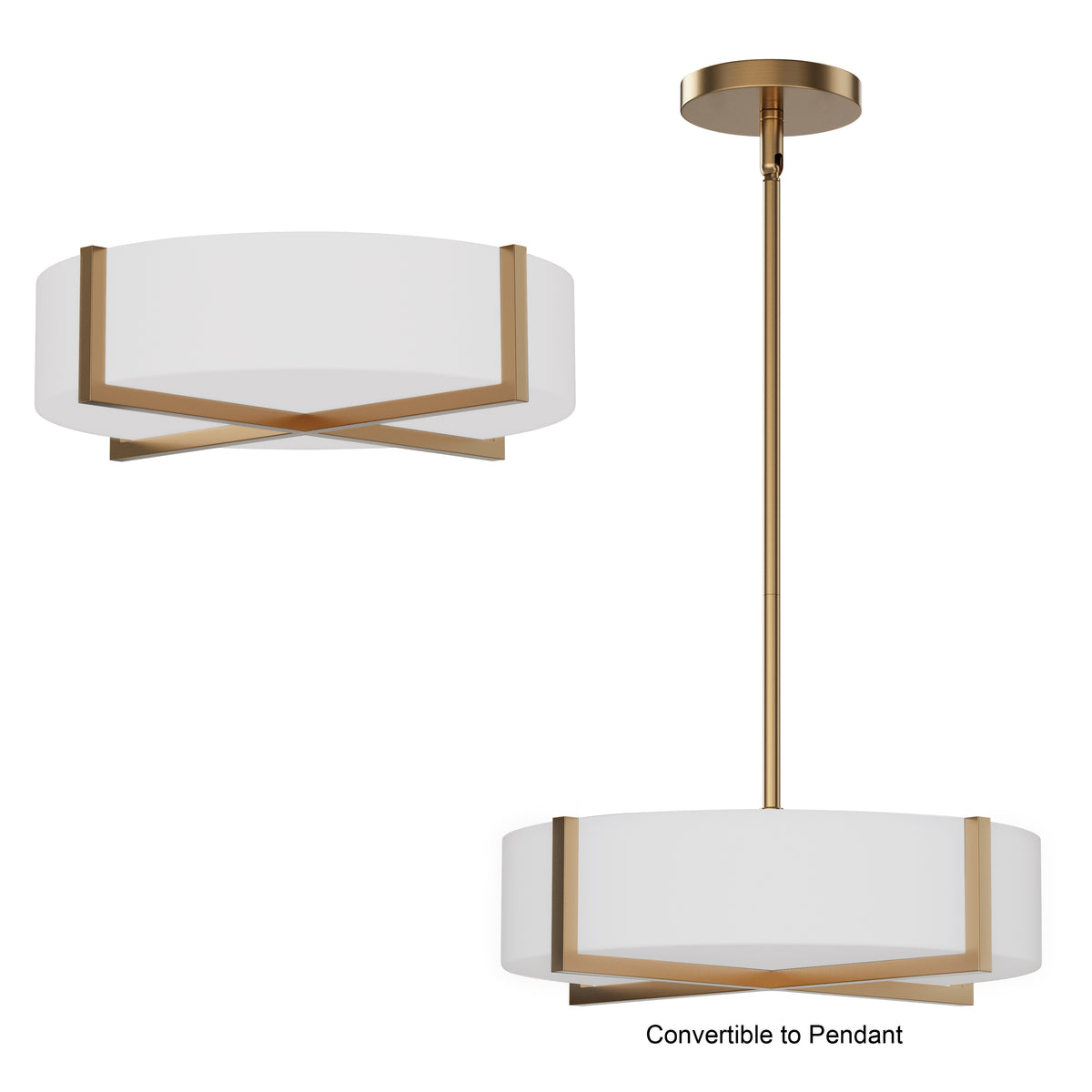 Dexter 15" LED Flush Mount/ Pendant Convertibie