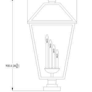 Talbot 4 Light Outdoor Pier Mounted Fixture