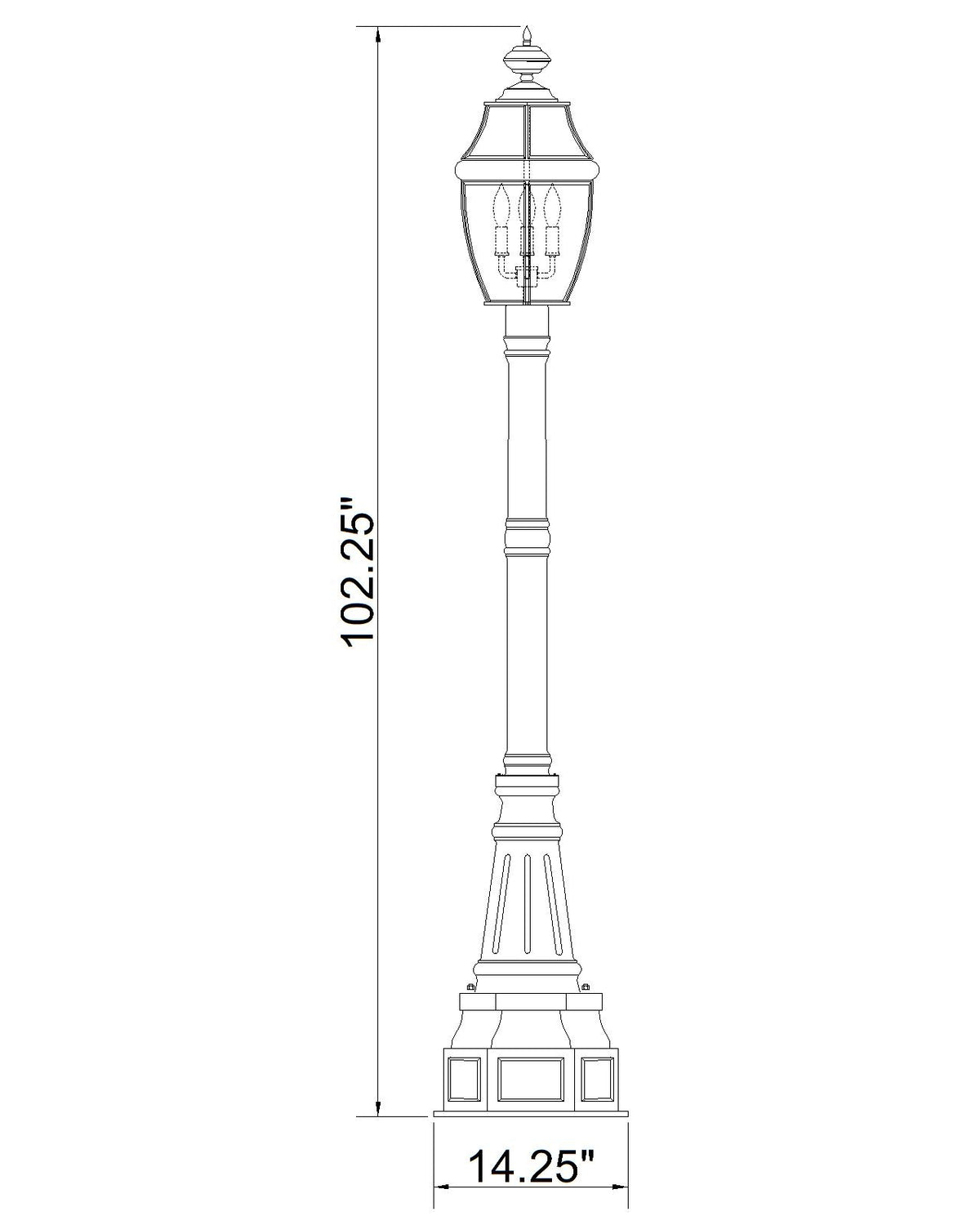 Westover 3 Light Outdoor Post Mounted Fixture