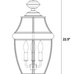 Westover 3 Light Outdoor Post Mount Fixture