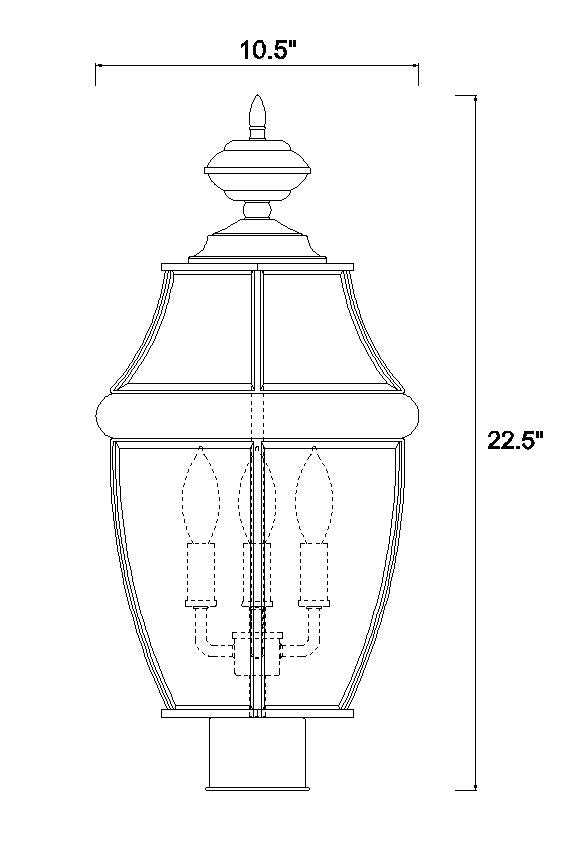 Westover 3 Light Outdoor Post Mount Fixture