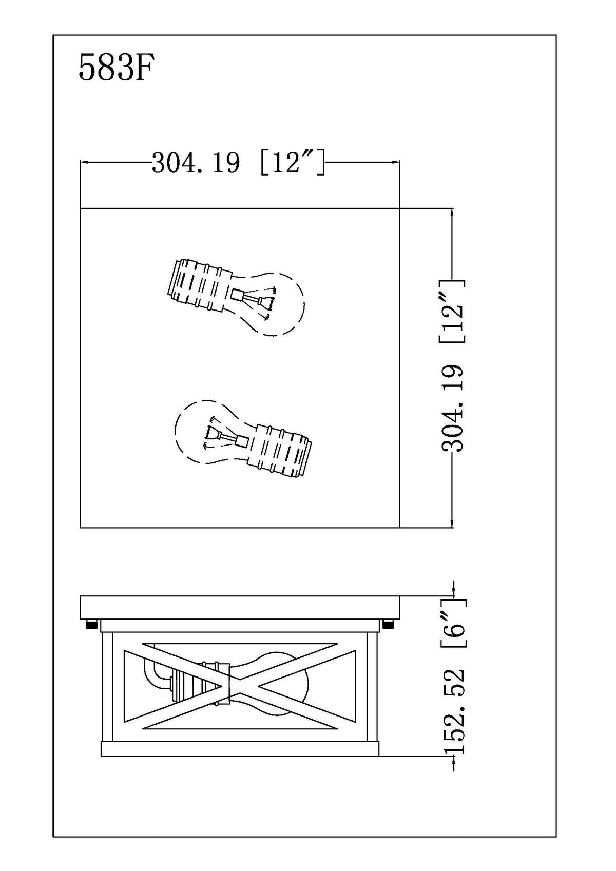 Brookside 12-in Outdoor Flush Mount