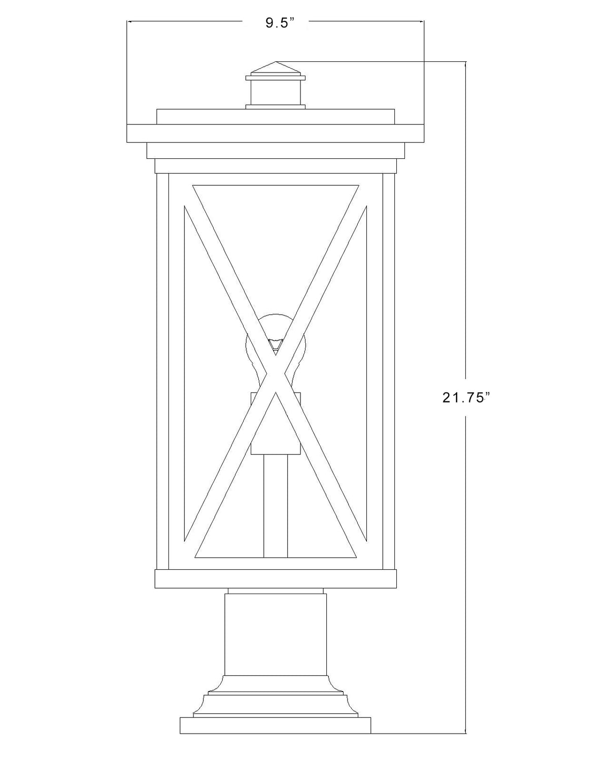 Brookside 1 Light Outdoor Pier Mounted Fixture