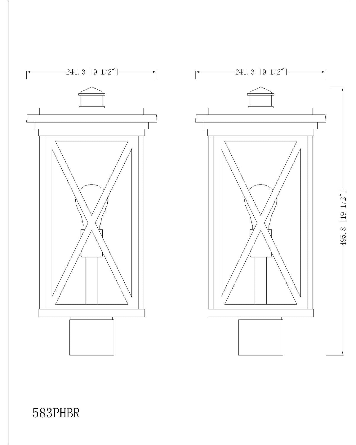 Brookside 1 Light Outdoor Post Mount Fixture