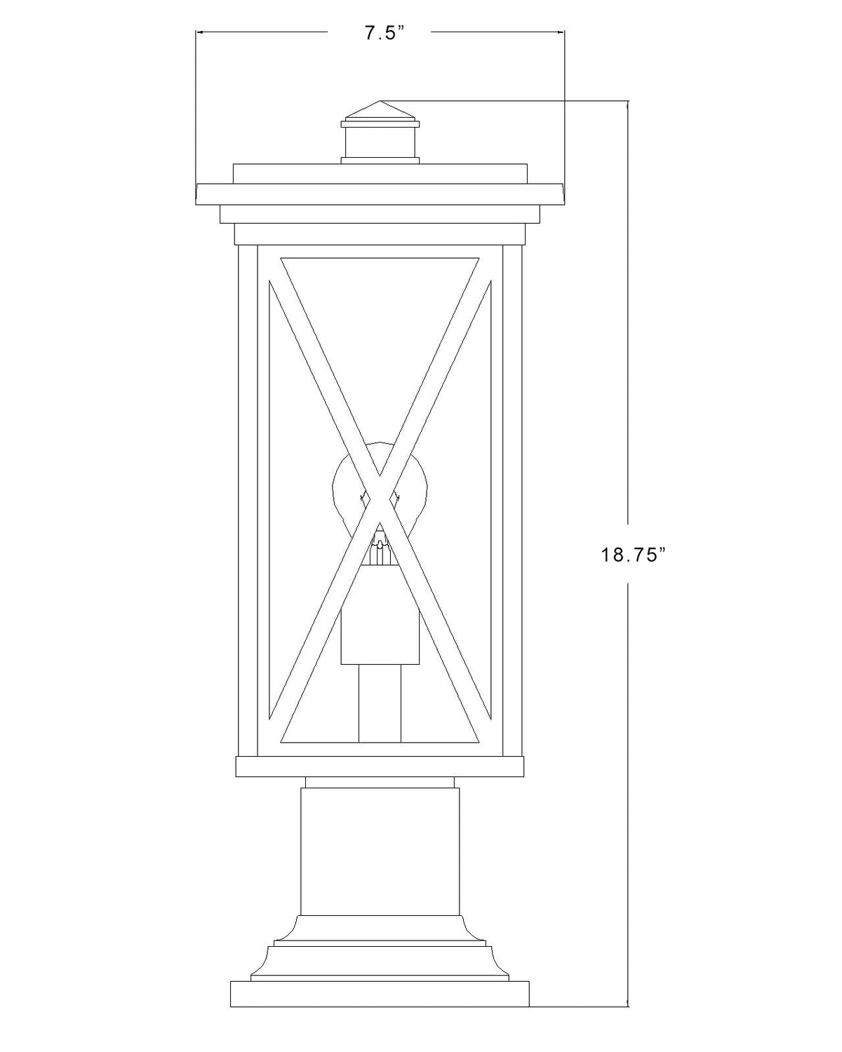 Brookside 1 Light Outdoor Pier Mounted Fixture