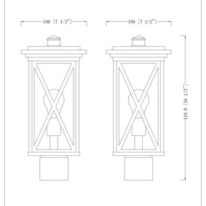 Brookside 1 Light Outdoor Post Mount Fixture