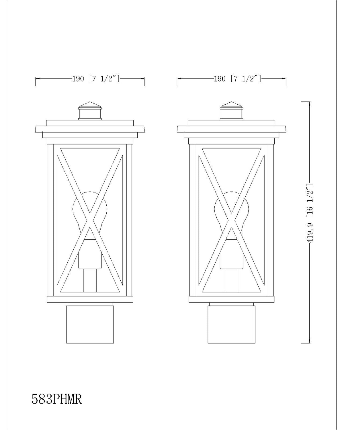 Brookside 1 Light Outdoor Post Mount Fixture