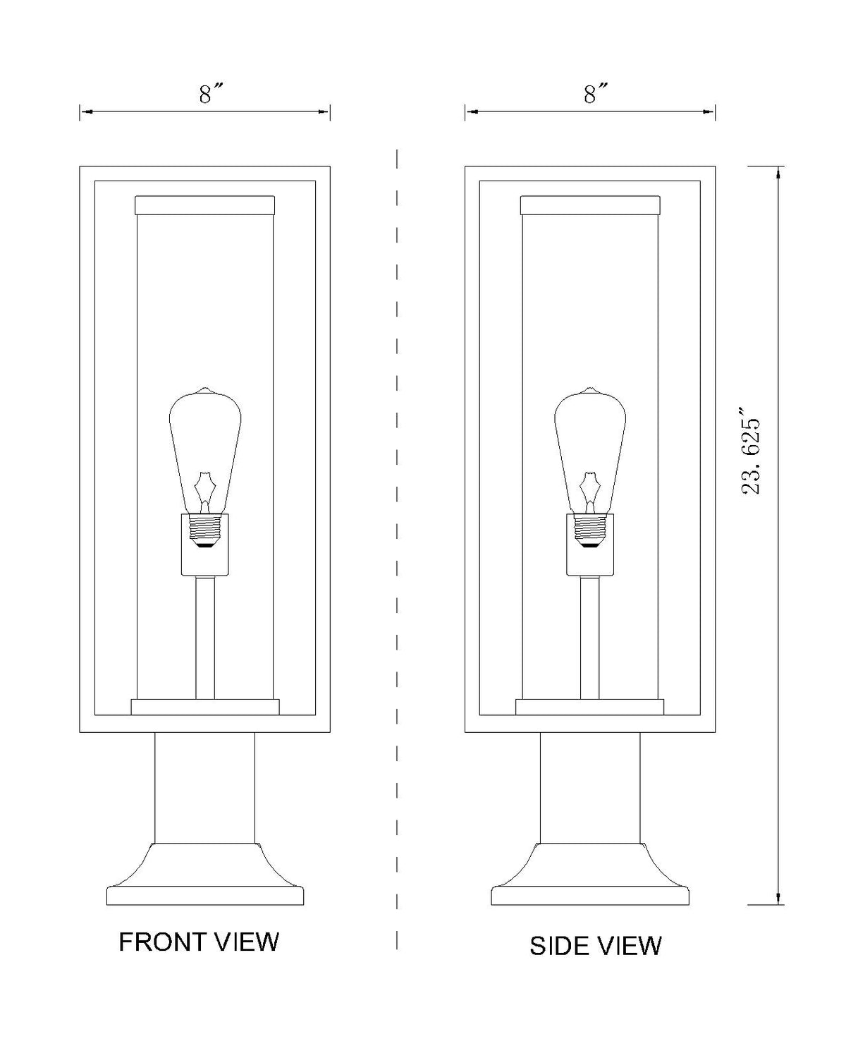Dunbroch 1 Light Outdoor Pier Mounted Fixture