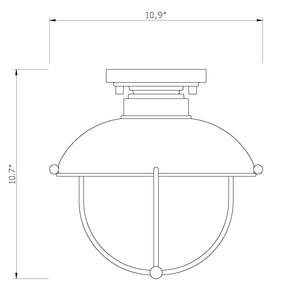 Ansel 11-in Outdoor Flush Mount 1 x 100W - Medium