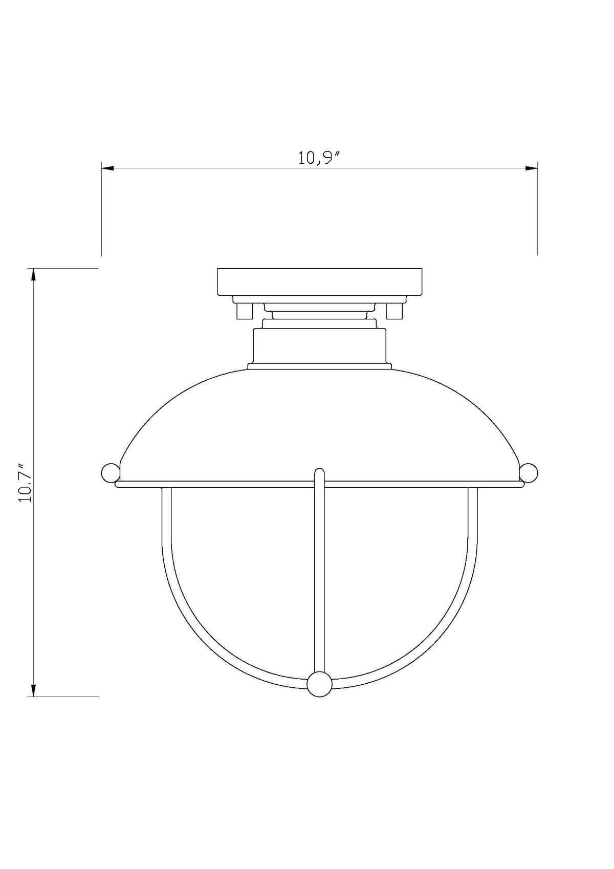 Ansel 11-in Outdoor Flush Mount 1 x 100W - Medium