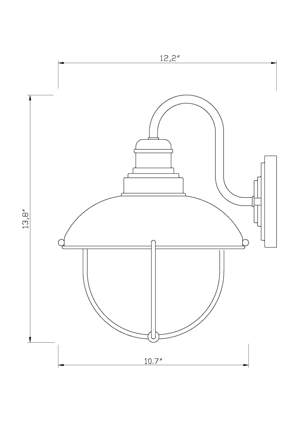 Ansel 14-in Outdoor 1 x 100W - Medium