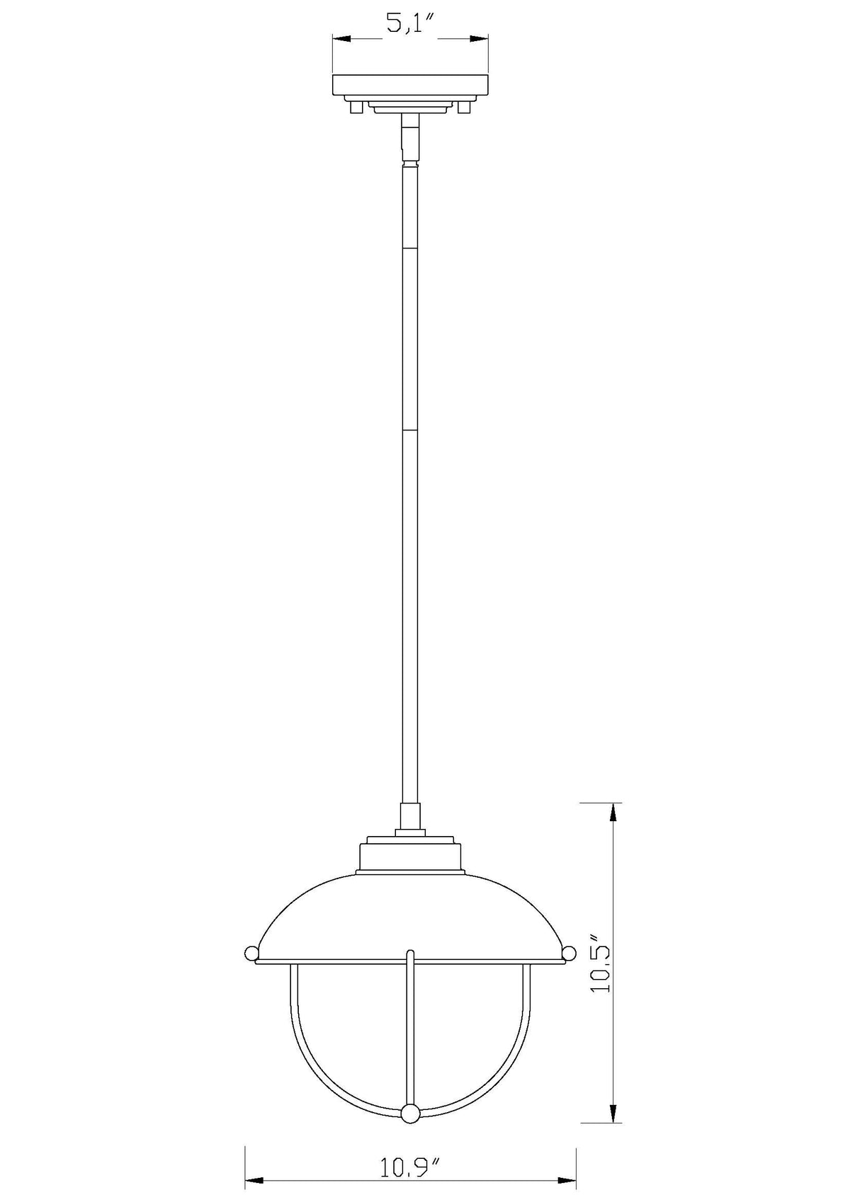 Ansel 11-in Outdoor Pendant 1 x 100W - Medium