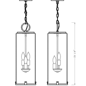 Sana 3 Light Outdoor Chain Mount Ceiling Fixture