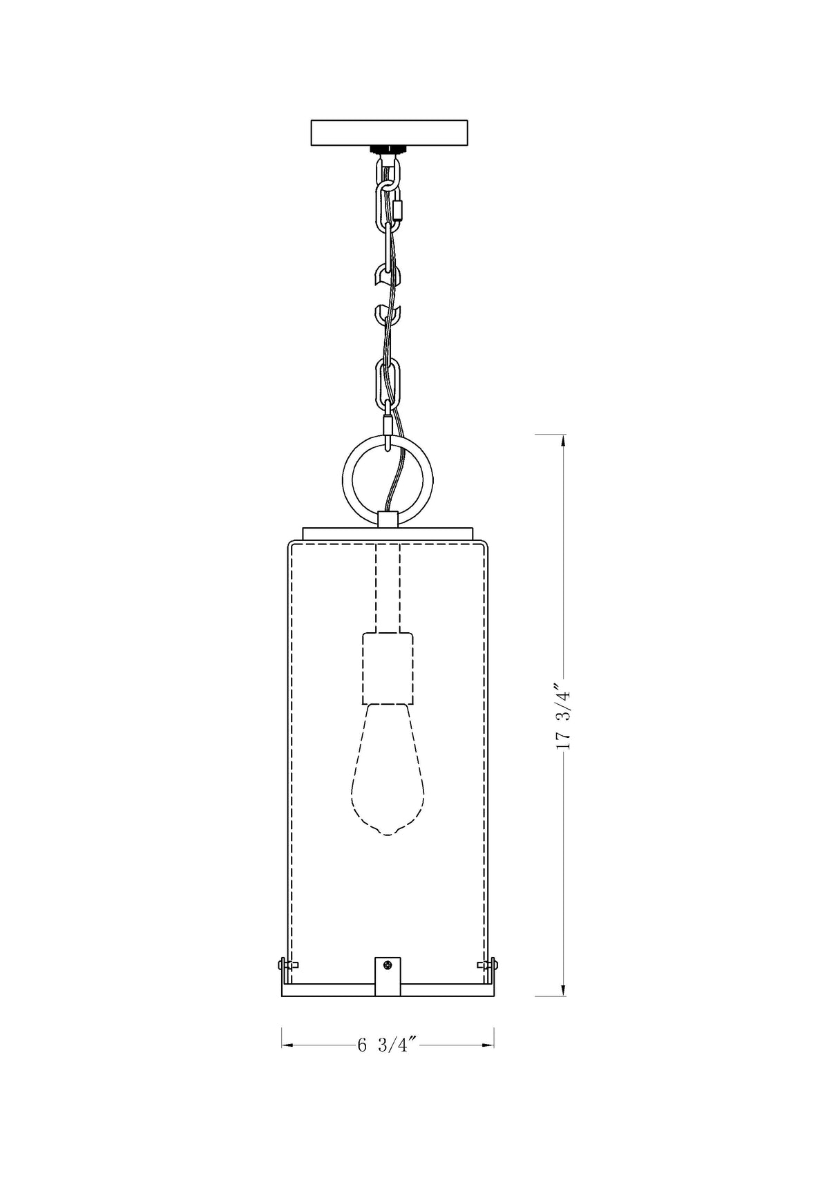 Sana 1 Light Outdoor Chain Mount Ceiling Fixture