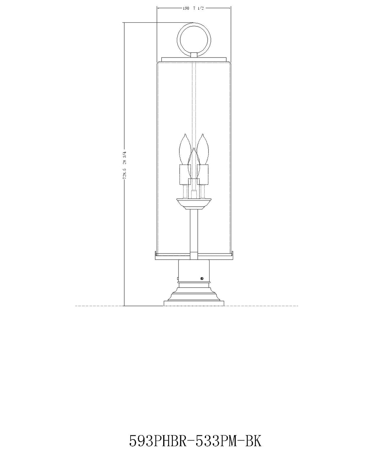 Sana 3 Light Outdoor Pier Mounted Fixture