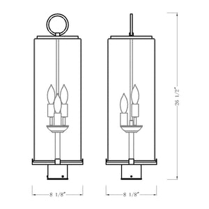 Sana 3 Light Outdoor Post Mount Fixture