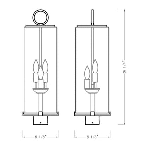 Sana 3 Light Outdoor Post Mount Fixture