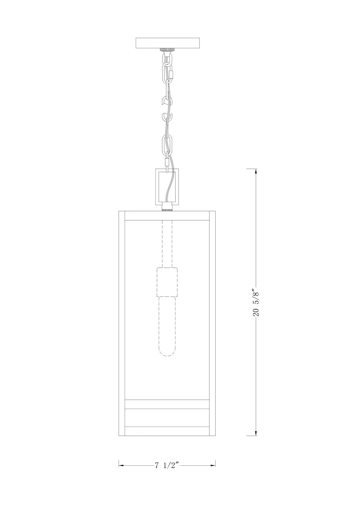 Nuri 1 Light Outdoor Chain Mount Ceiling Fixture