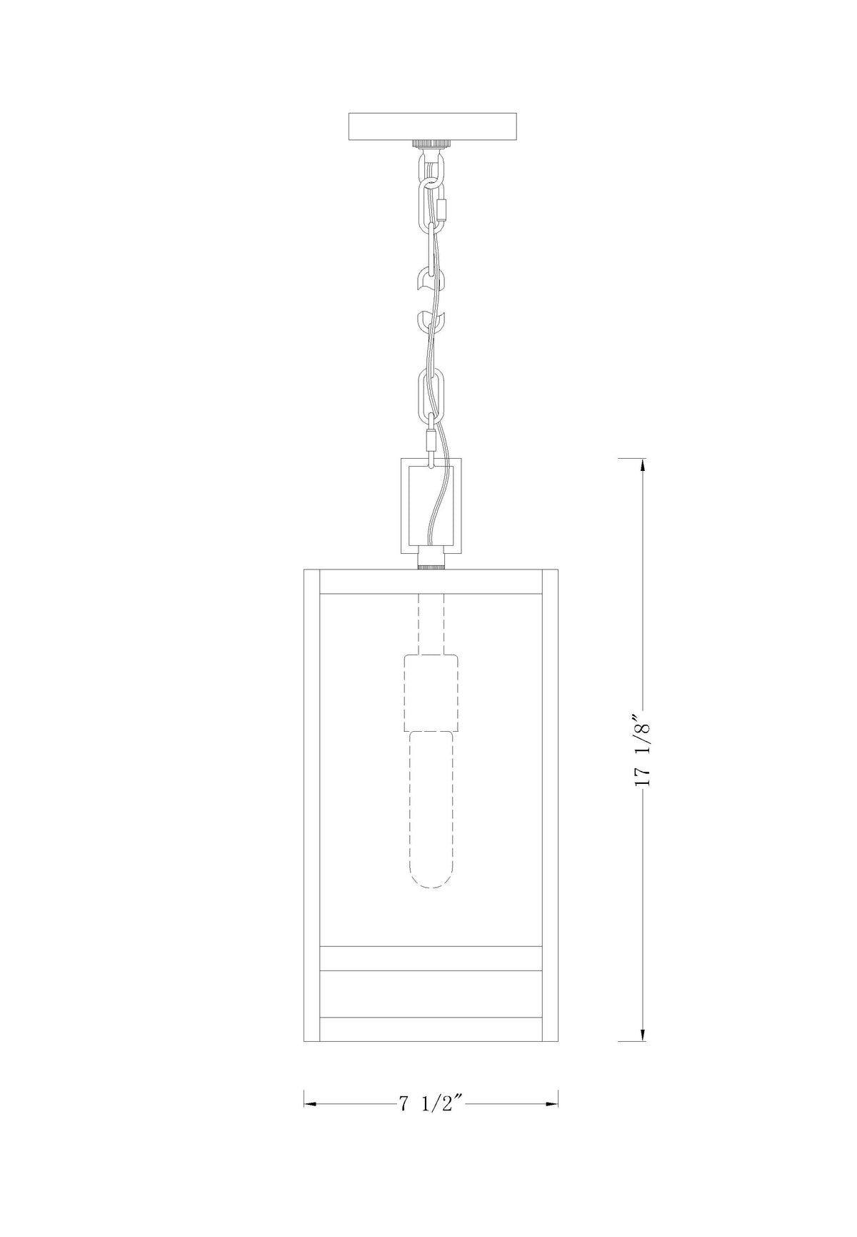 Nuri 1 Light Outdoor Chain Mount Ceiling Fixture