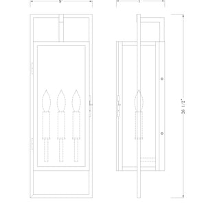 Lucian 3 Light Outdoor Wall Light