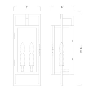 Lucian 2 Light Outdoor Wall Light