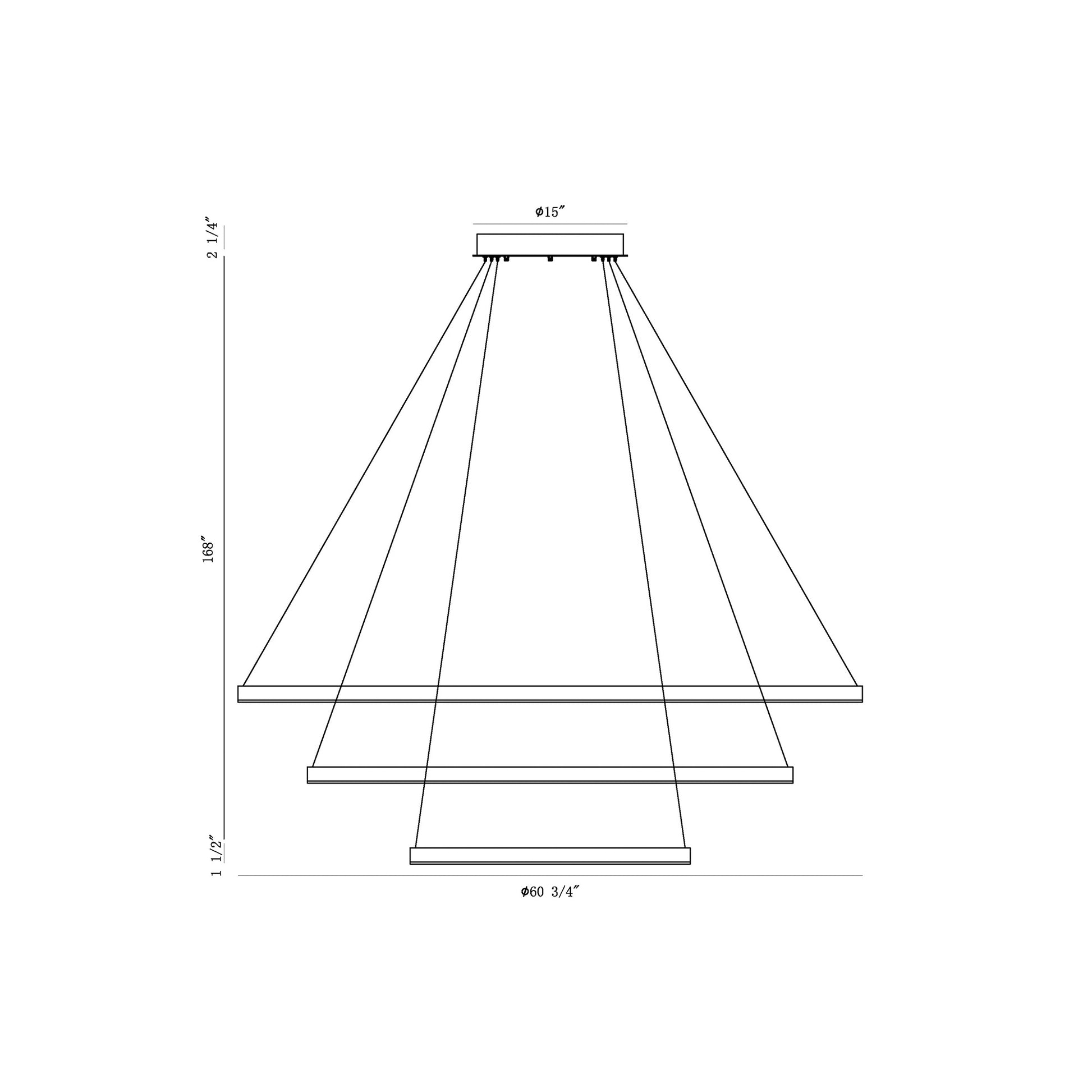 Spunto 3-Tiers 3-Light 61" Integrated LED Grand Chandelier