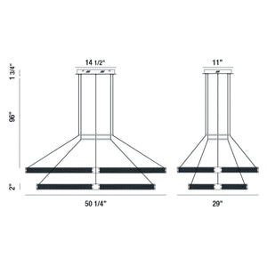 Admiral 2-Tiers 2-Light 50" Integrated LED Grand Chandelier