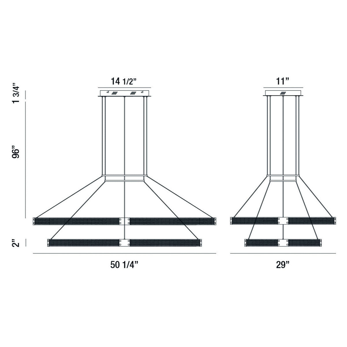 Admiral 2-Tiers 2-Light 50" Integrated LED Grand Chandelier