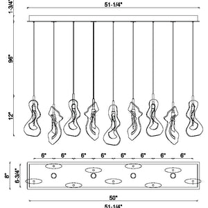 Norah 9-Light 51" Integrated LED Linear Chandelier