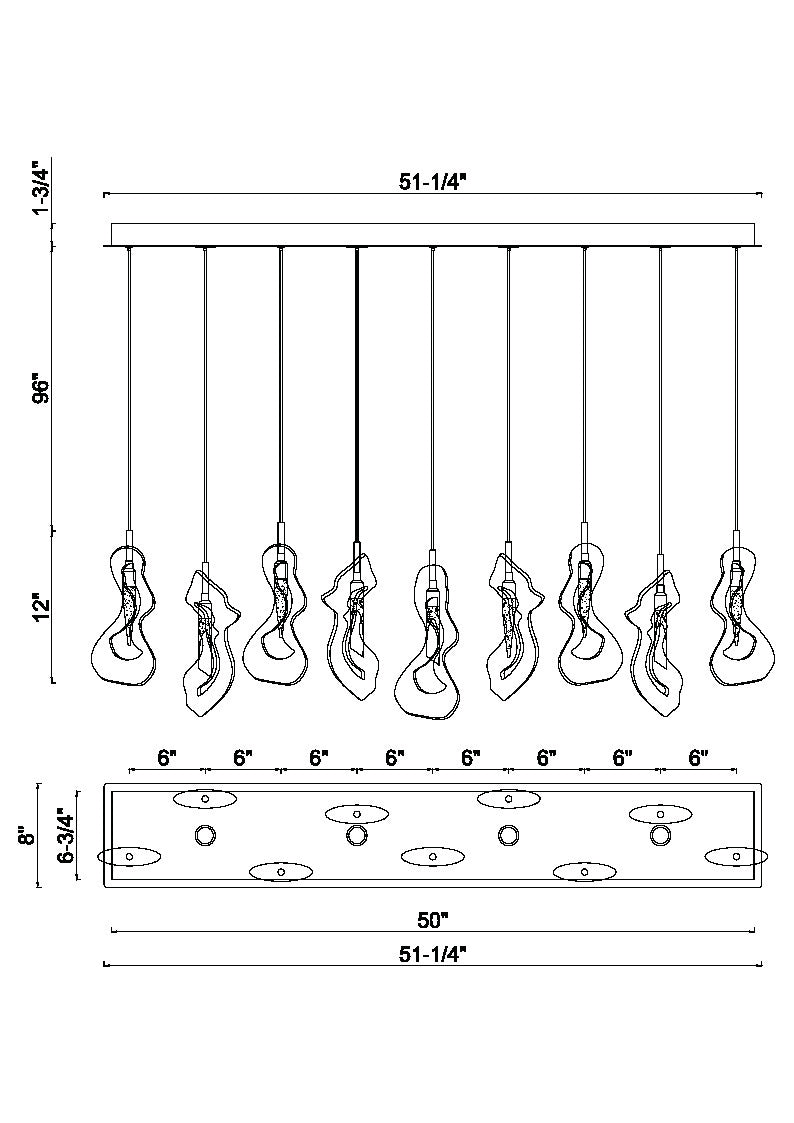 Norah 9-Light 51" Integrated LED Linear Chandelier
