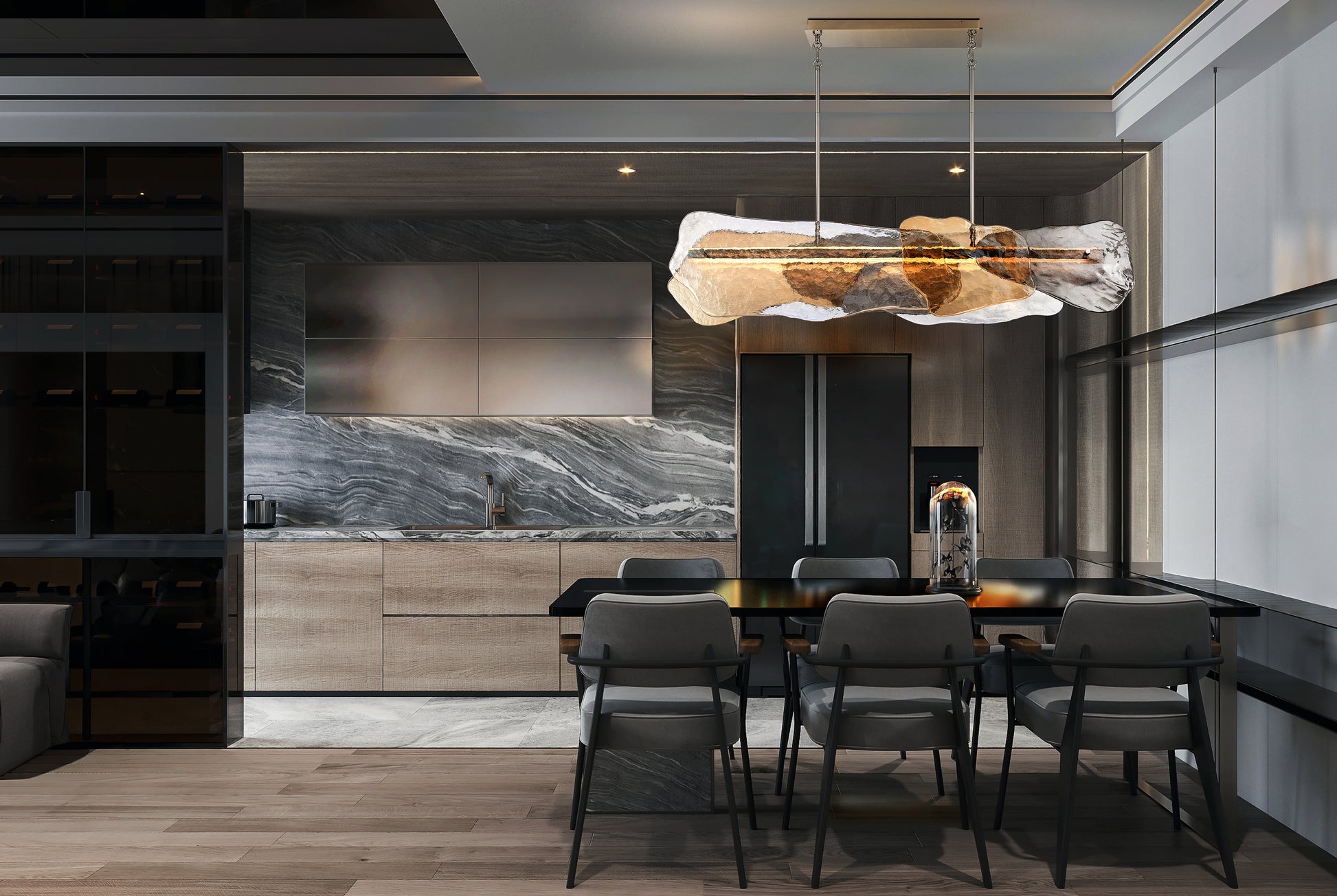 Grotto 58" Integrated LED Linear Chandelier